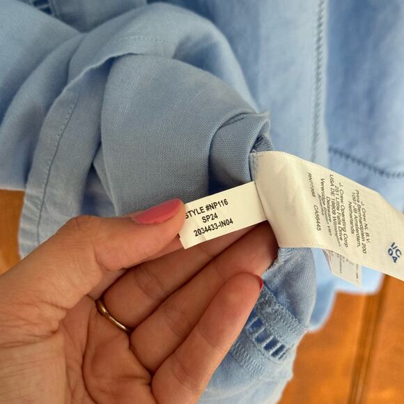 MADEWELL Sweetheart Powder Blue Linen Blend Midi Dress NWT Size 6 - Picture 10 of 10